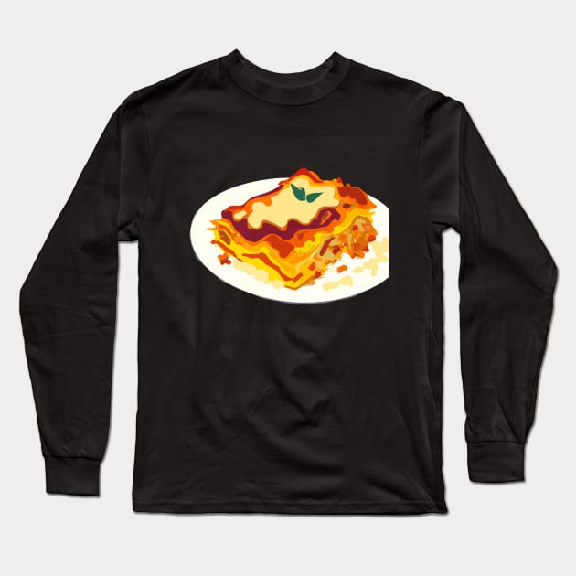 Lasagna Comic Style Long Sleeve T-Shirt by Imutobi